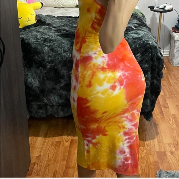 Pie Dye Collection, the Sunset midi bodycon dress, small - Picture 3 of 6